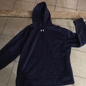 MENS UNDER ARMOR BLUE LOOSE FITTING HOODIE